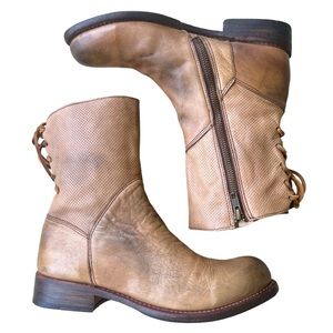 Women’s-Bed|Stu|Side Zip Ankle Boot|Tan|Distressed Leather|Cobbler Series|Size 9